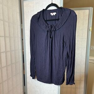 Boden navy top with tie at neck